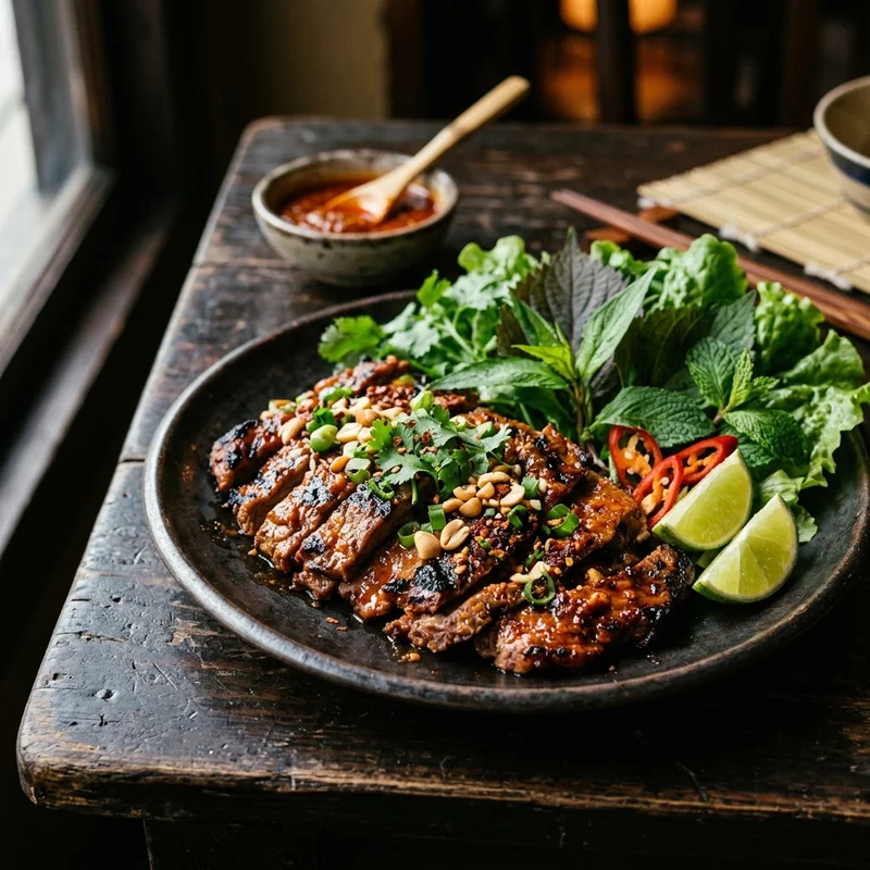Mâm cơm Bò nướng sa tế canh bầu nấu tôm