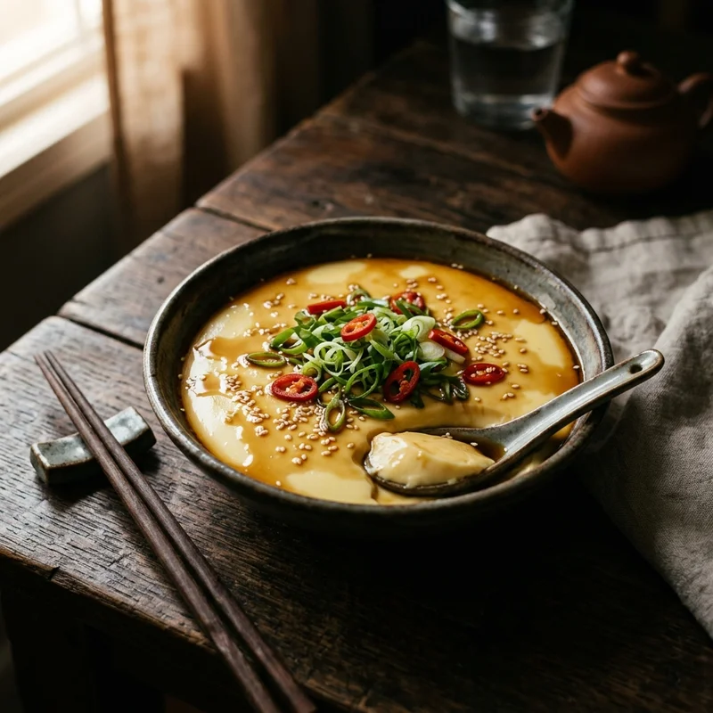 Mâm cơm Đậu hũ hấp trứng canh chua cá