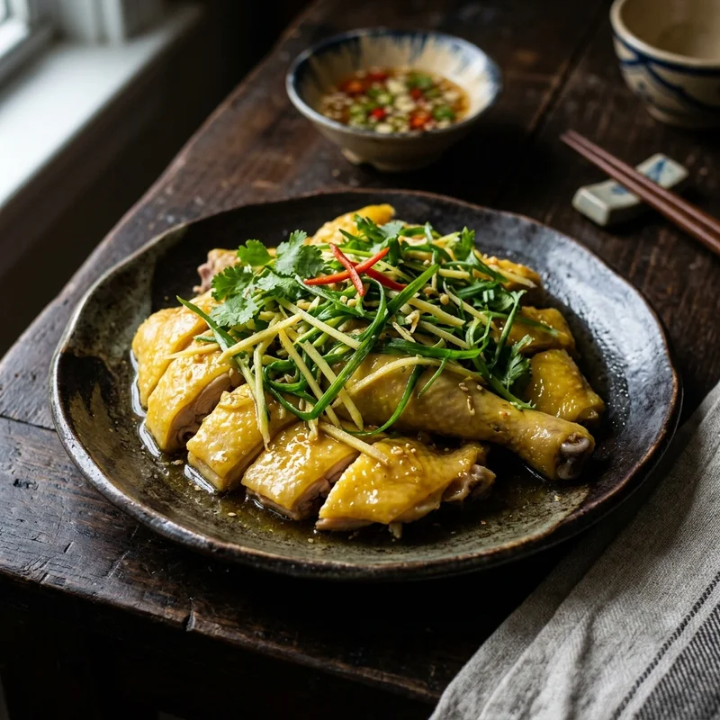 Mâm cơm Gà hấp hành canh chua cá