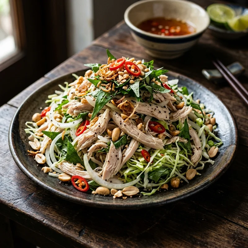 Mâm cơm Gà xé phay canh trứng cà chua